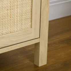 HOMCOM Boho TV Stand For 60 Inch Television, Entertainment Center With Rattan Door, Adjustable Shelf And Storage Cabinets, TV Console Cabinet, Natural -Furniture Sale Store GUEST fd966def 2127 4b03 bff7 ebc7d6ae851b