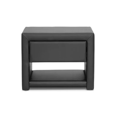 Massey Upholstered Modern Nightstand - Baxton Studio 1 Massey Upholstered Modern Nightstand - Baxton Studio