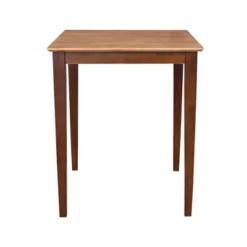 Solid Wood Top Table With Shaker Legs Cinnamon/Brown - International Concepts