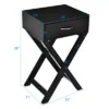 Costway Nightstand X-Shape Drawer Accent Side End Table Modern Home Furniture Black