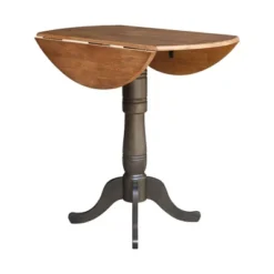 42" Nathaniel Round Dual Drop Leaf Bar Height Dining Table Hickory/Washed Coal - International Concepts -Furniture Sale Store GUEST ff68c494 f8d7 420f 82fb a5dfefeaaefd